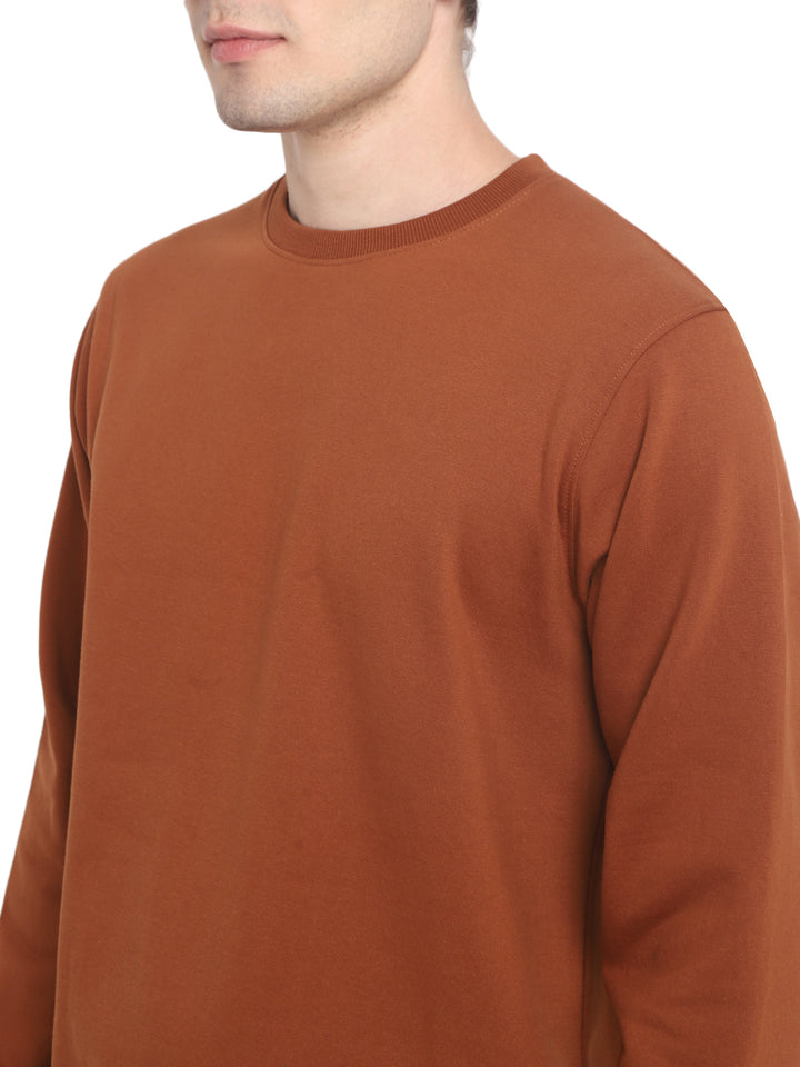 Round Neck Sweatshirt For Men - Caramel Cafe
