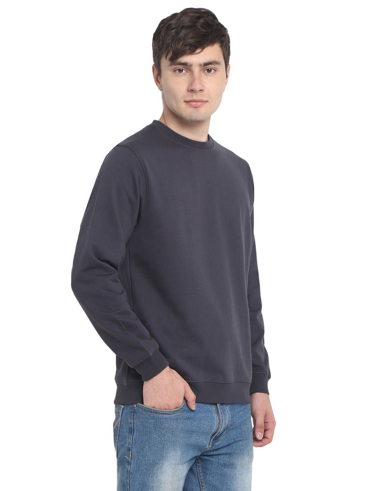 Round Neck Sweatshirt For Men - Carbon