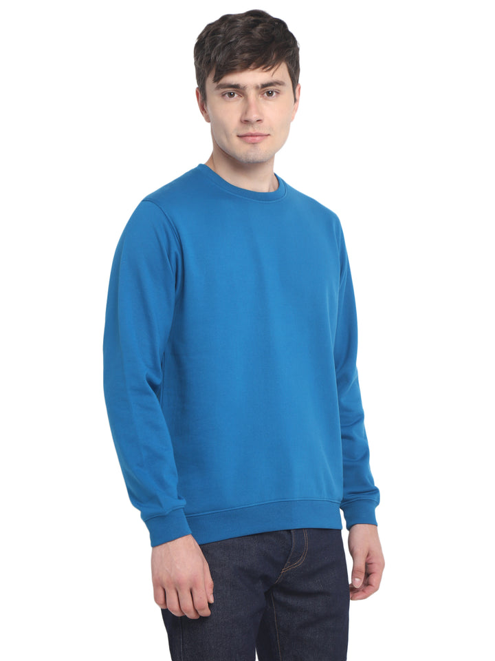 Round Neck Sweatshirt For Men - Mykonos Blue