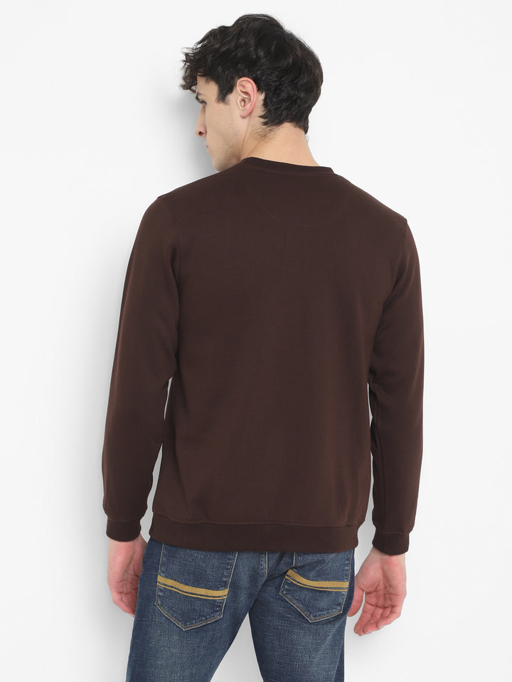 Round Neck Sweatshirt For Men - Chocolate Plum