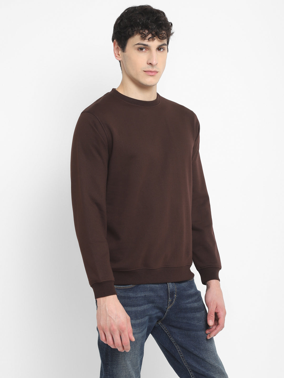 Round Neck Sweatshirt For Men - Chocolate Plum