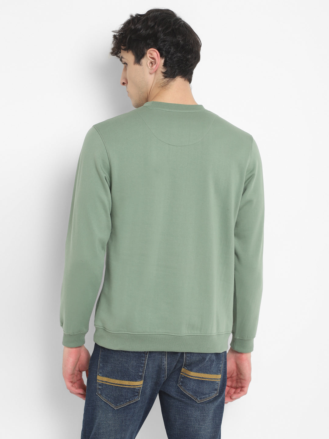 Round Neck Sweatshirt For Men - Hedge Green