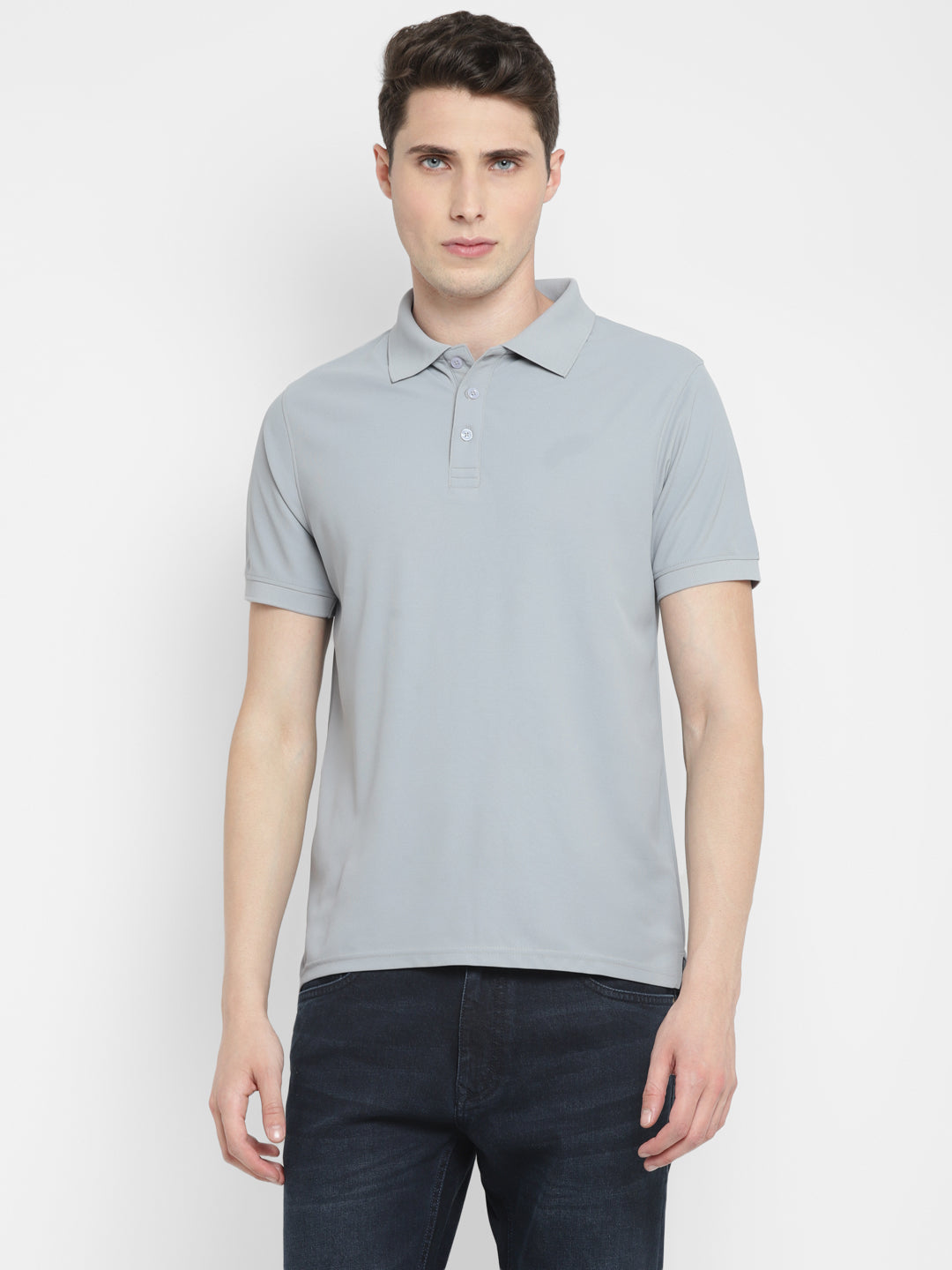 Sports HoneyComb Polo T-Shirt - Steel Grey (Micro Polyester)
