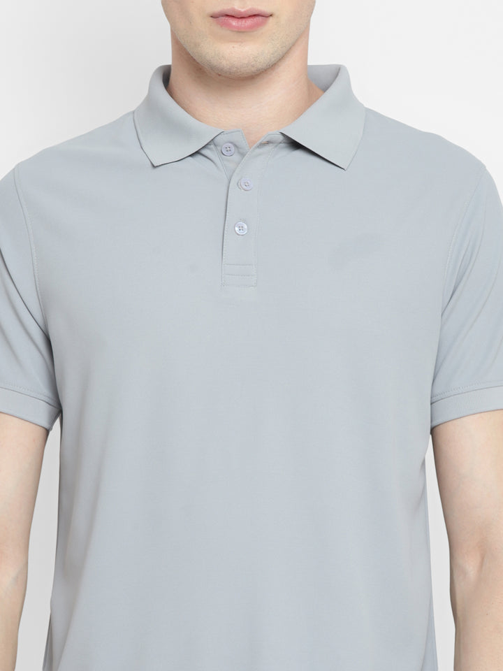 Sports HoneyComb Polo T-Shirt - Steel Grey (Micro Polyester)