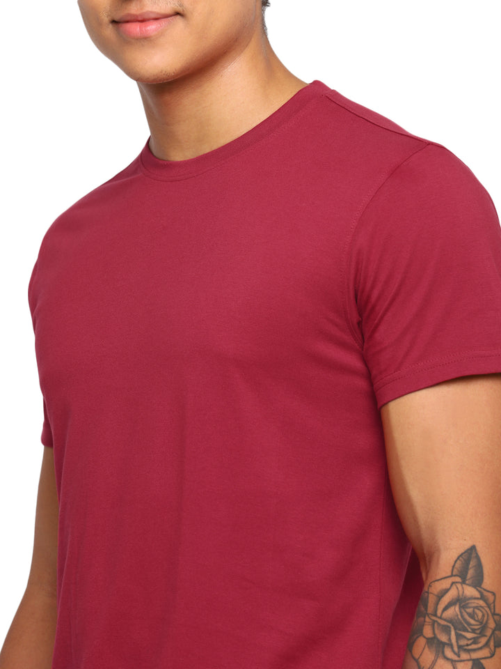 100% Cotton Round Neck T-Shirt for Men Regular Fit - Rio Red