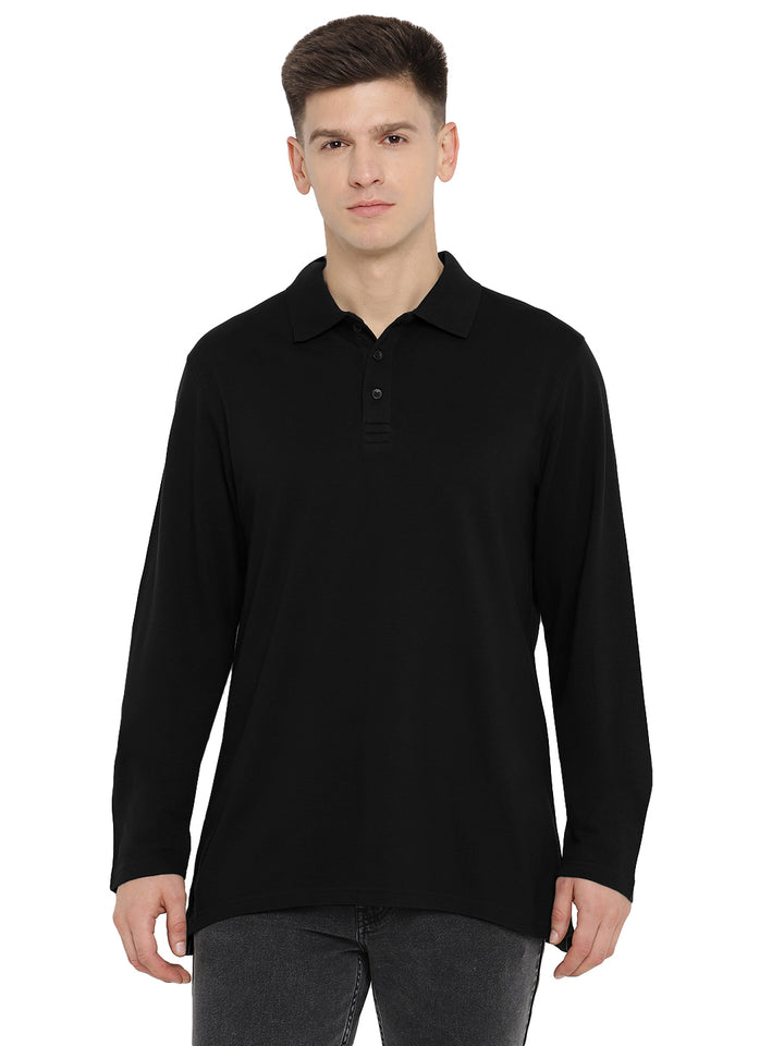 Full Sleeves Supima Cotton Men's Polo Collar T-Shirt - AC742