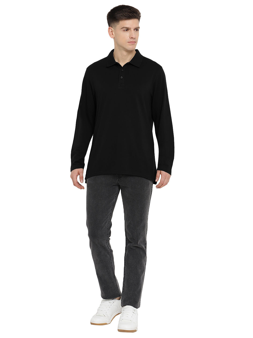 Full Sleeves Supima Cotton Men's Polo Collar T-Shirt - AC742