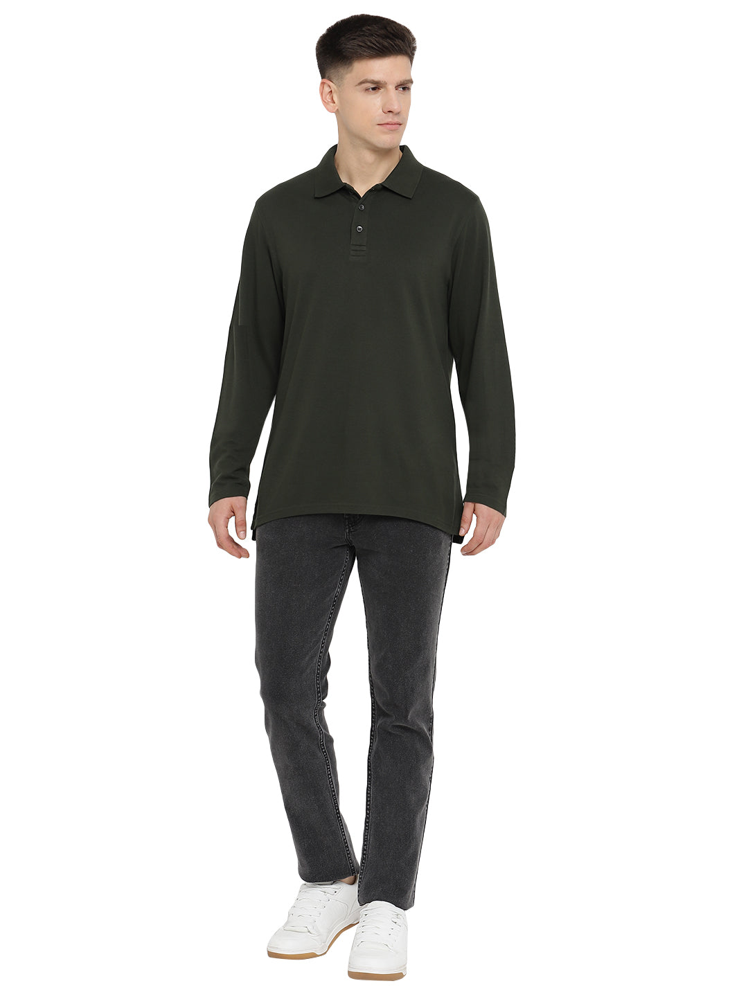 Full Sleeves Supima Cotton Men's Polo Collar T-Shirt - AC742