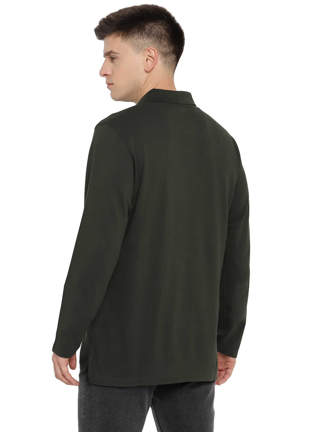 Full Sleeves Supima Cotton Men's Polo Collar T-Shirt - AC742