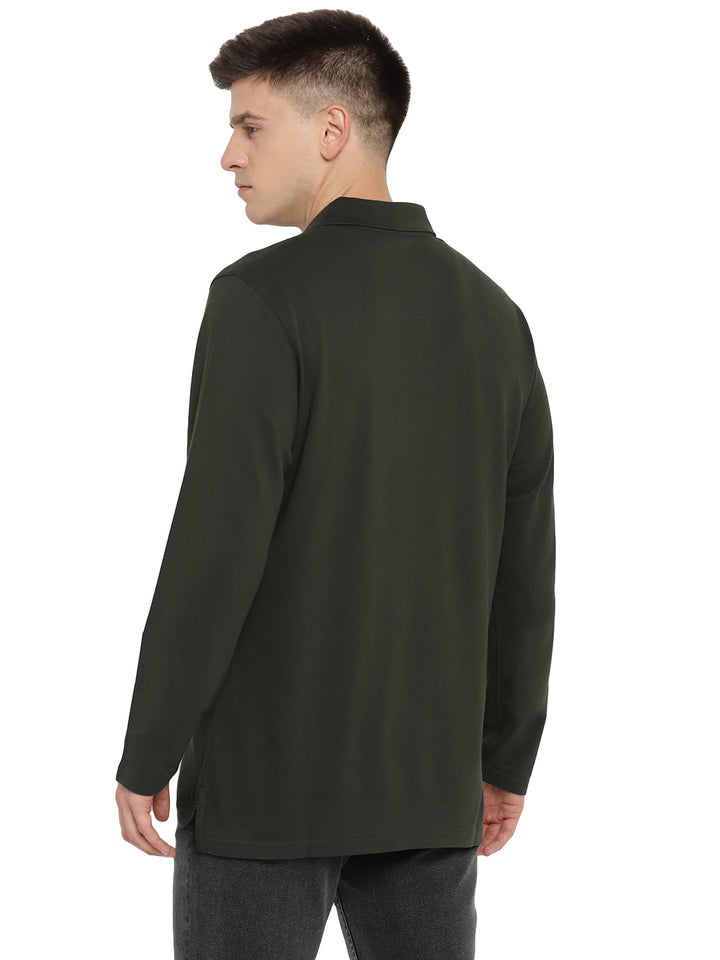 Full Sleeves Supima Cotton Men's Polo Collar T-Shirt - AC742