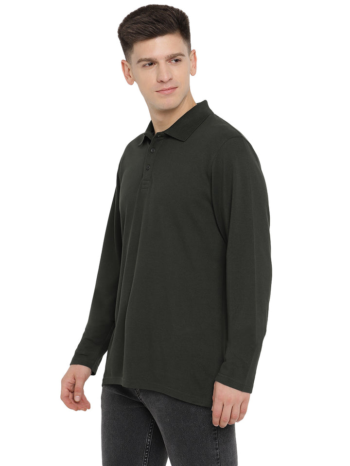 Full Sleeves Supima Cotton Men's Polo Collar T-Shirt - AC742