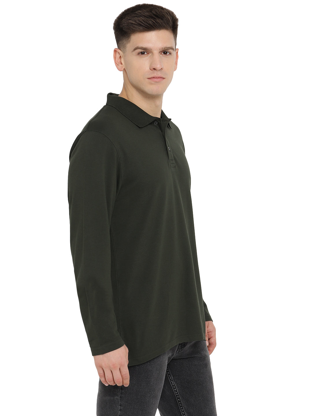 Full Sleeves Supima Cotton Men's Polo Collar T-Shirt - AC742