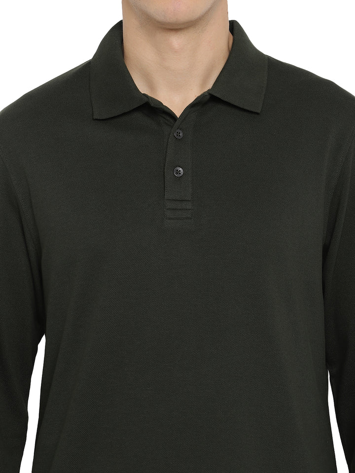 Full Sleeves Supima Cotton Men's Polo Collar T-Shirt - AC742