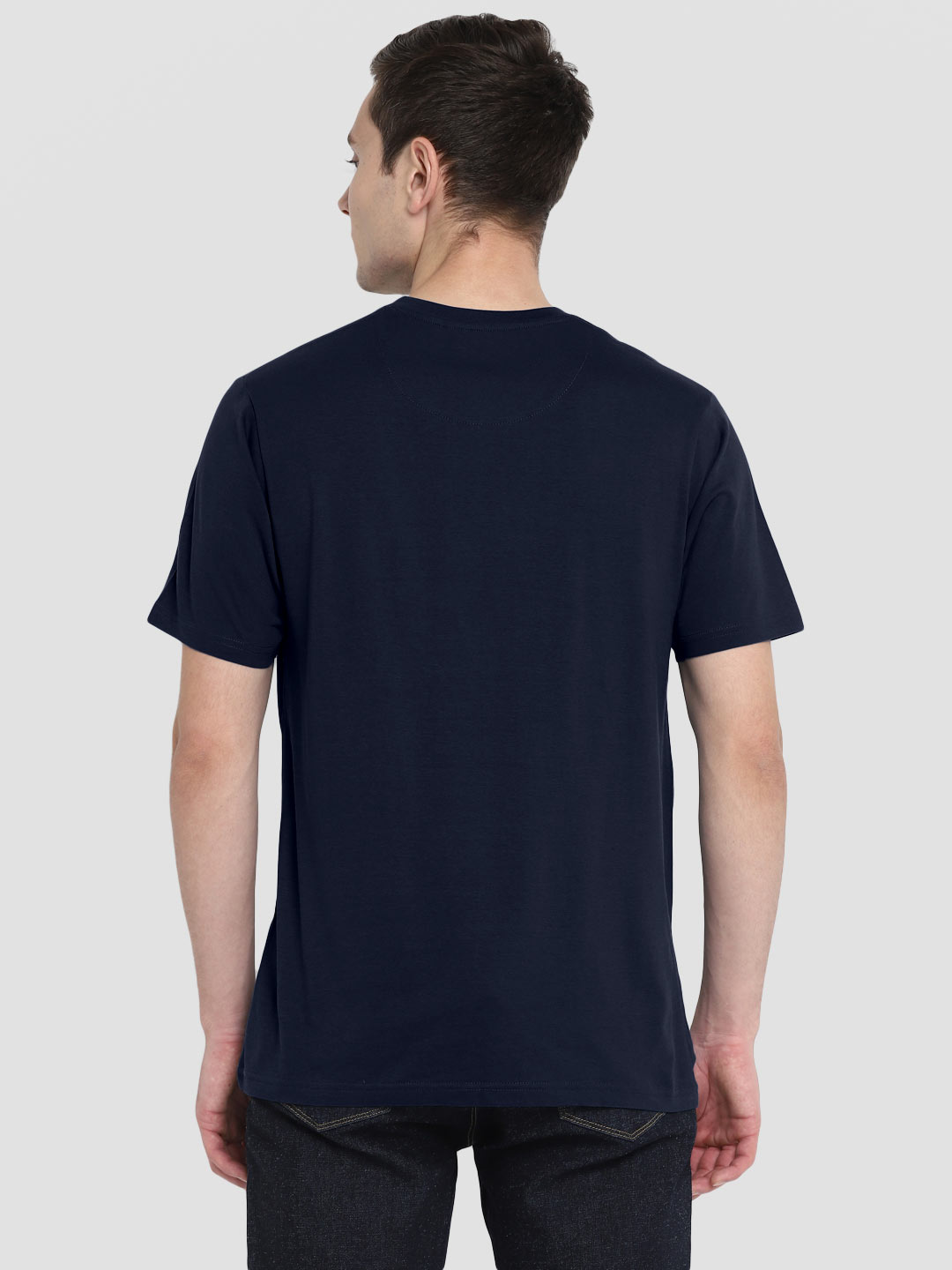 Supima Cotton V Neck T-Shirt for Men - Navy Blue