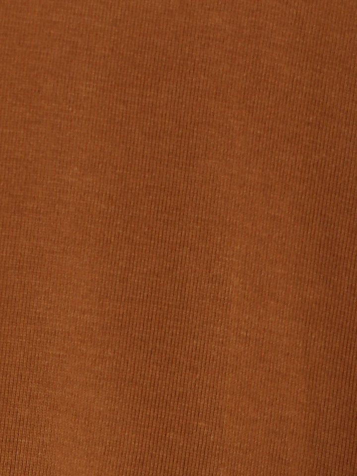100% Cotton Oversize Round Neck T-Shirt - Caramel Cafe