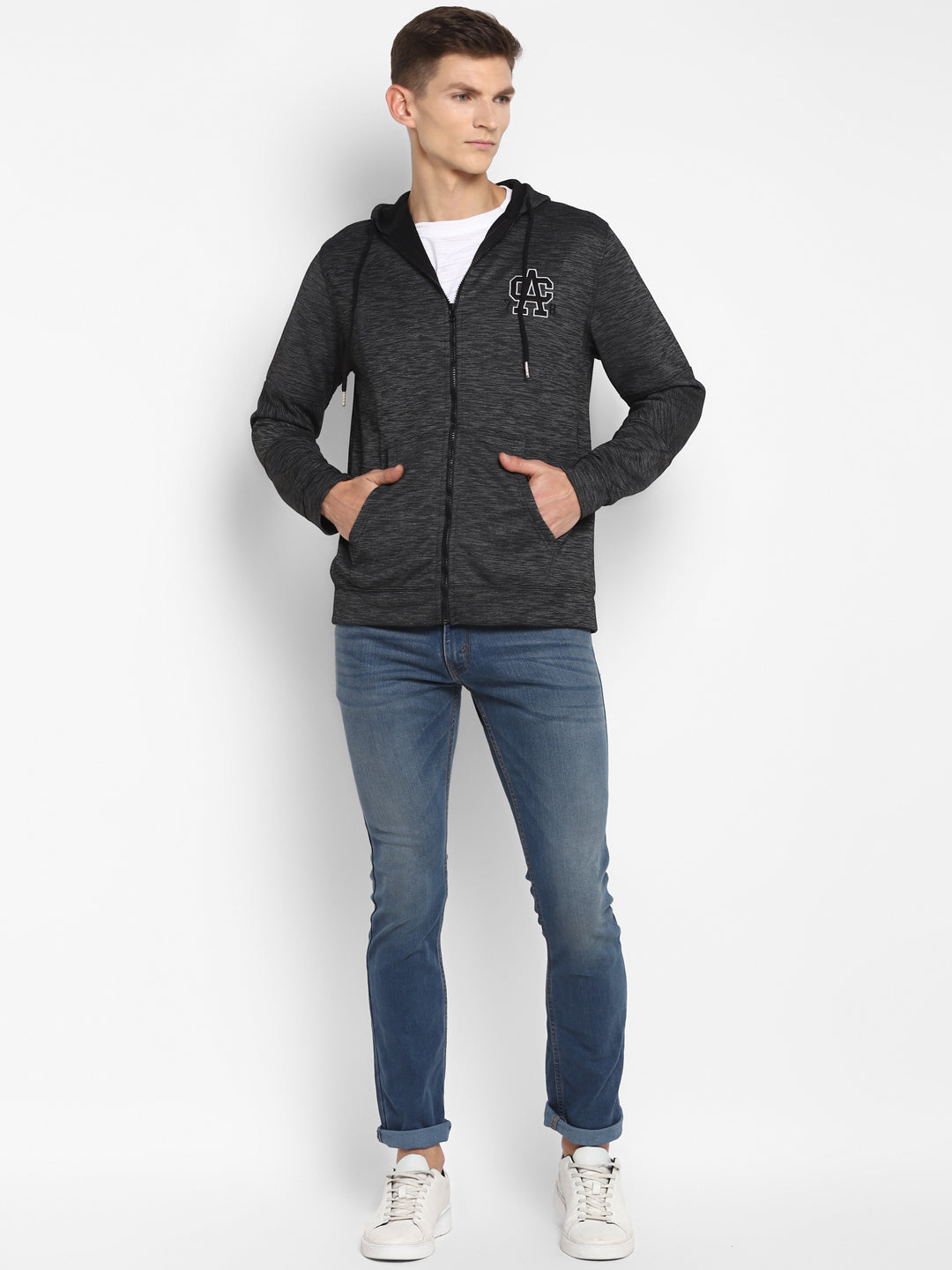 Men's Zipper Hoodie Jacket- Dark Grey (no Exchange No Return)