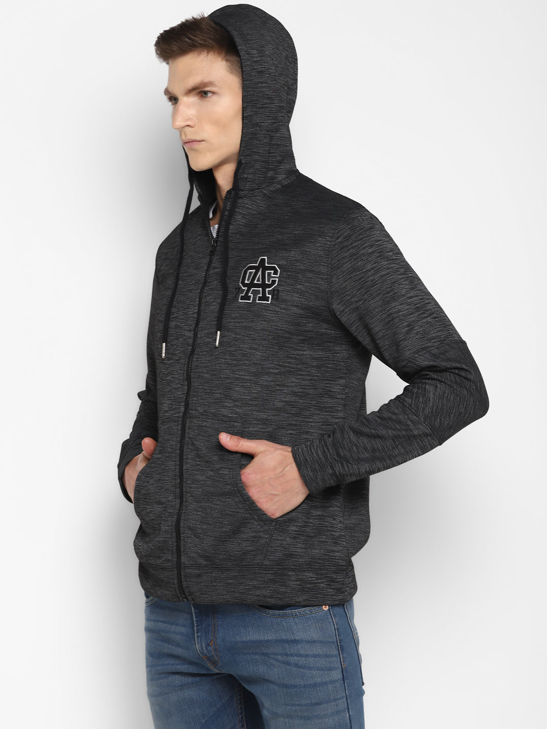 Men's Zipper Hoodie Jacket- Dark Grey (no Exchange No Return)