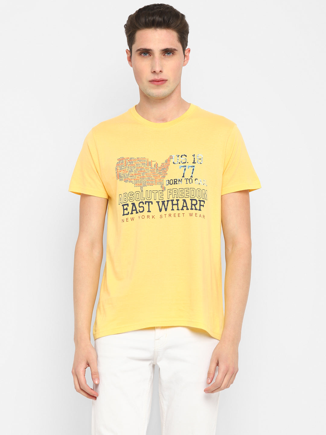 8139 Yellow Crew Neck T-Shirt