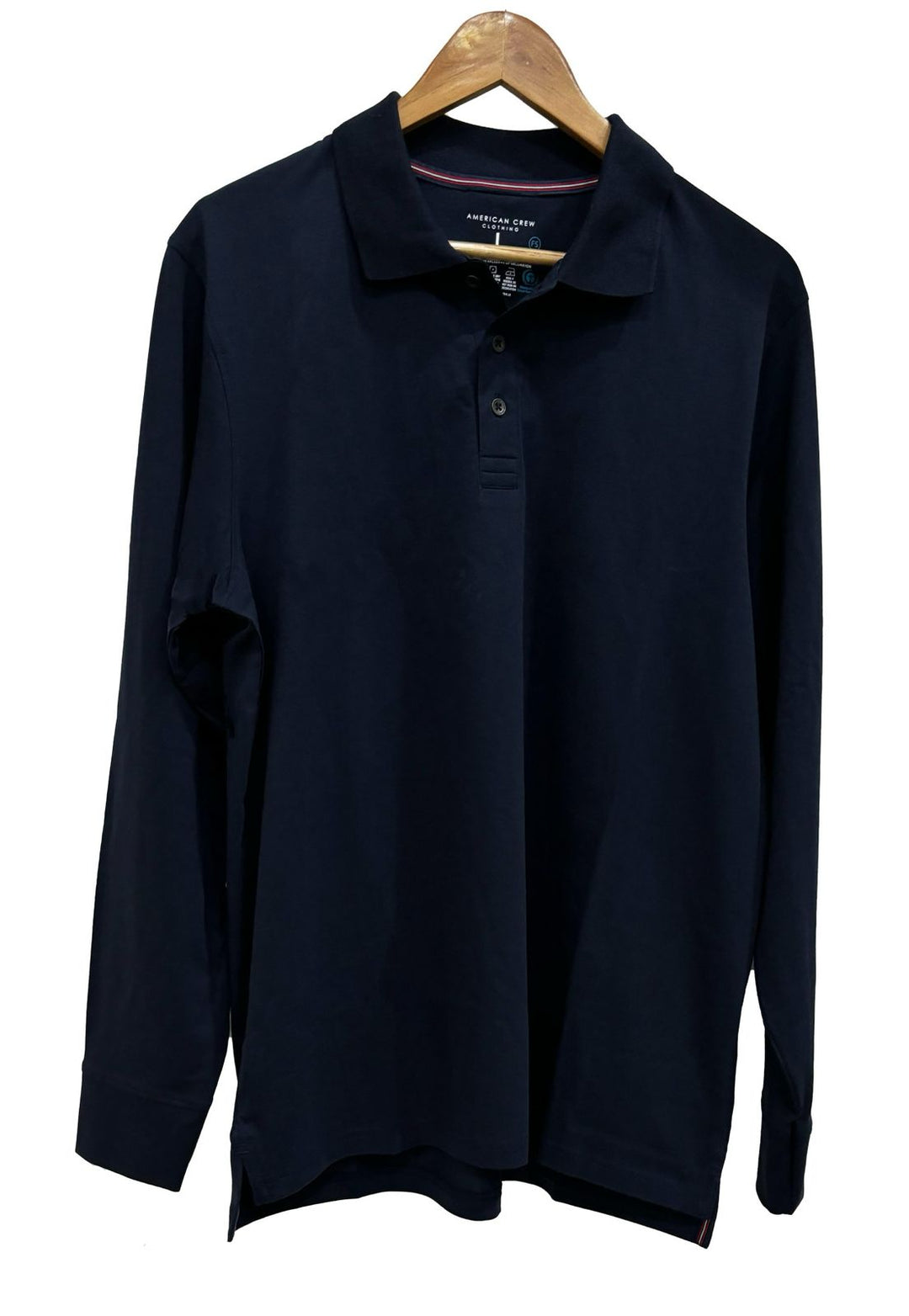 Supima Cotton Polo Collar Full Sleeves T-Shirt for Men - Navy Blue (Jersey)