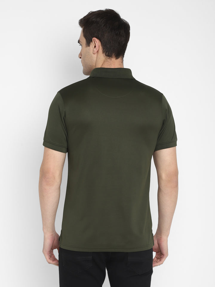 Polo Collar T-Shirt for Men - Dark Olive