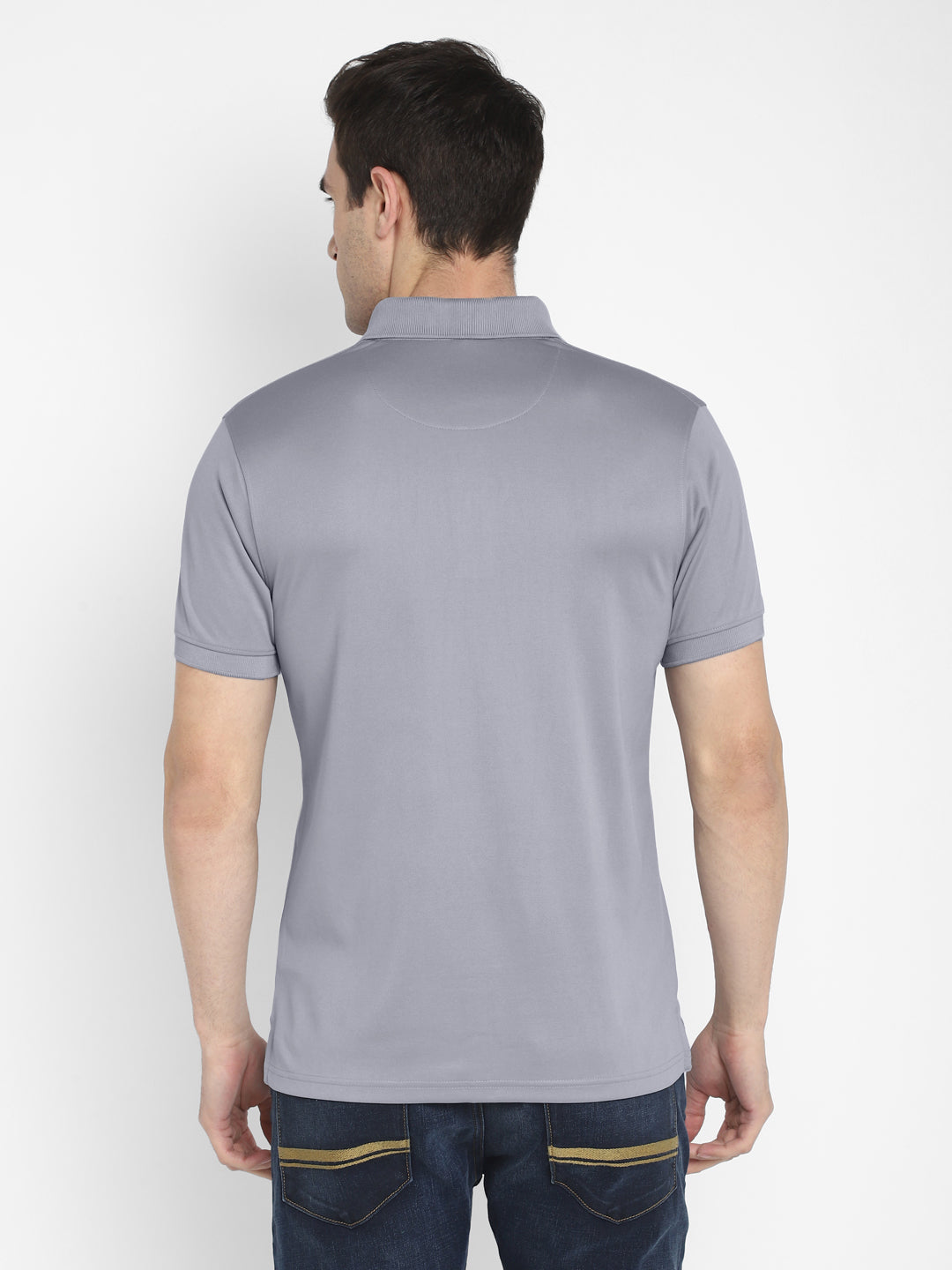 Polo Collar T-Shirt for Men - Steel Grey