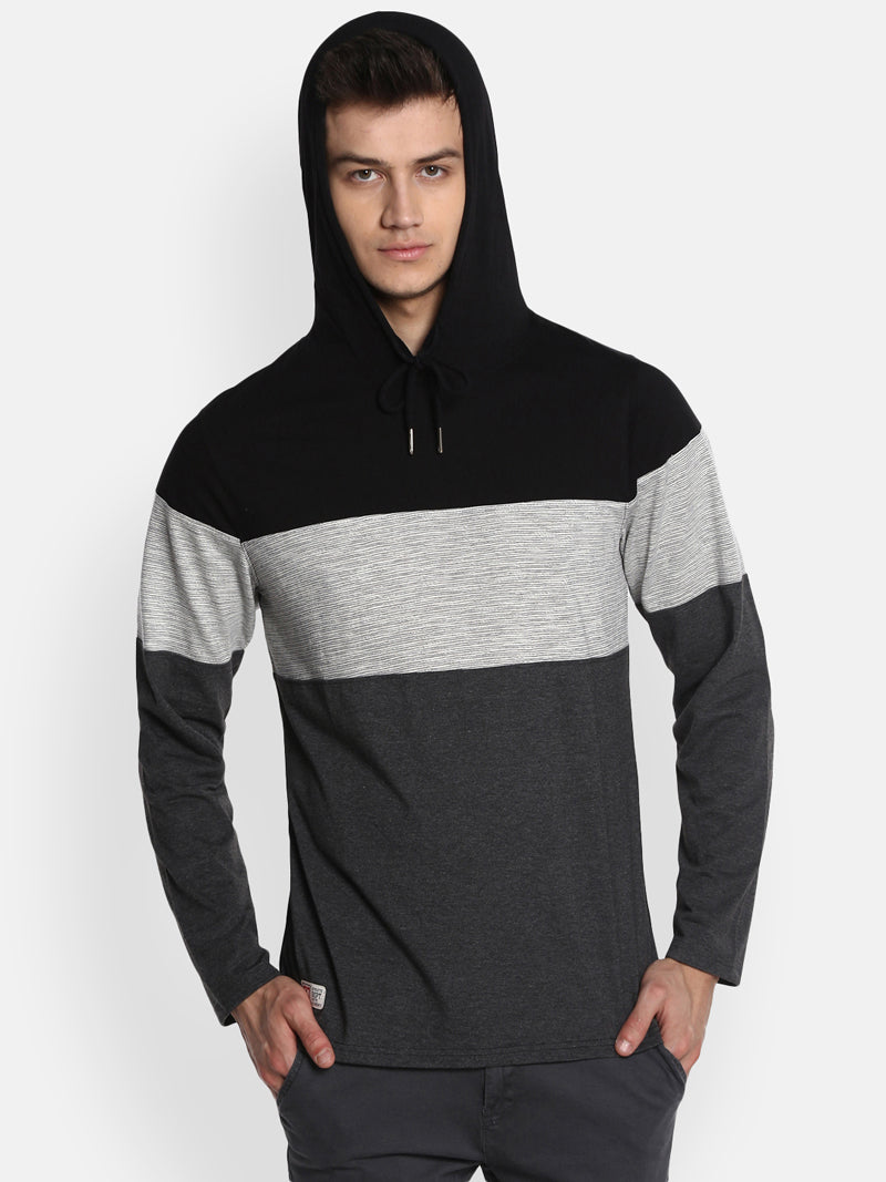 Hooded T-Shirts | Buy Men's Hooded T-Shirts | American Crew XXL / Black & Charcoal