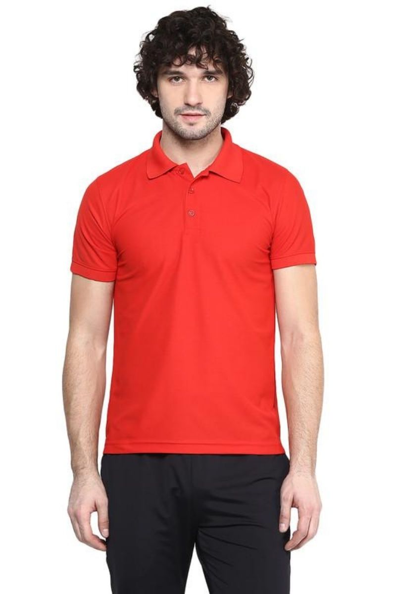 Men's Polo Collar T-Shirt - Red