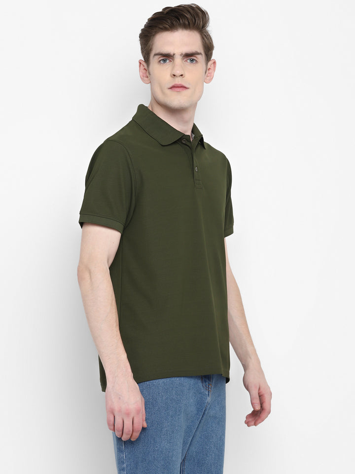 Kooltex Polo T-Shirt For Men - Dark Olive