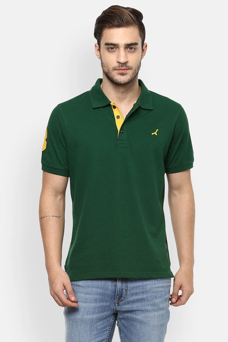 Green t shirt collar sale