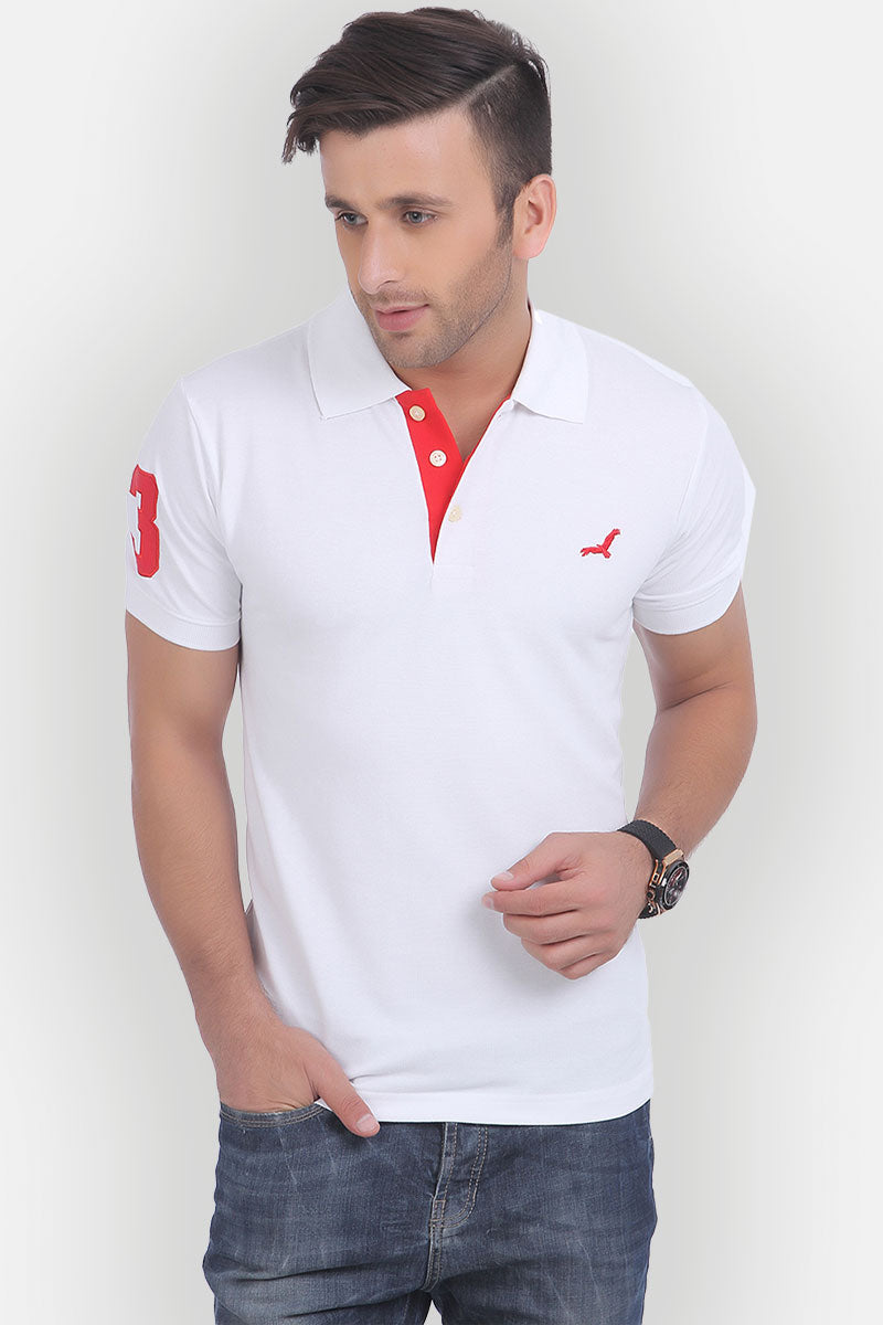 Men's Polo Collar T-Shirt -White