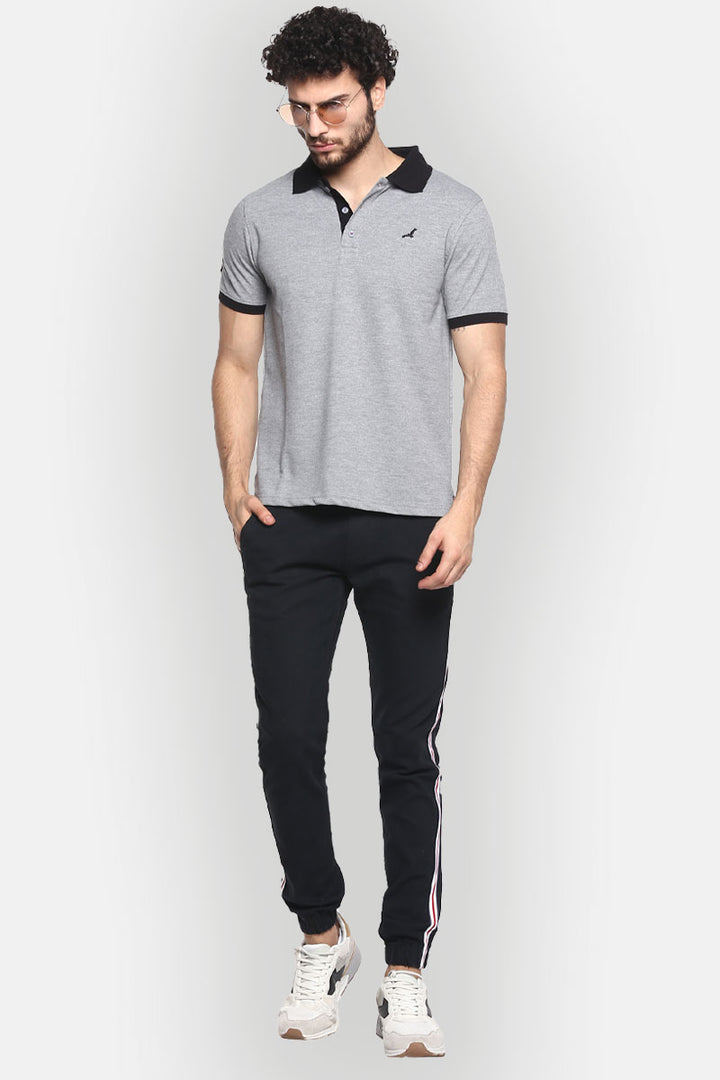 Men's Polo Half Sleeves T-Shirt - Grey Melange