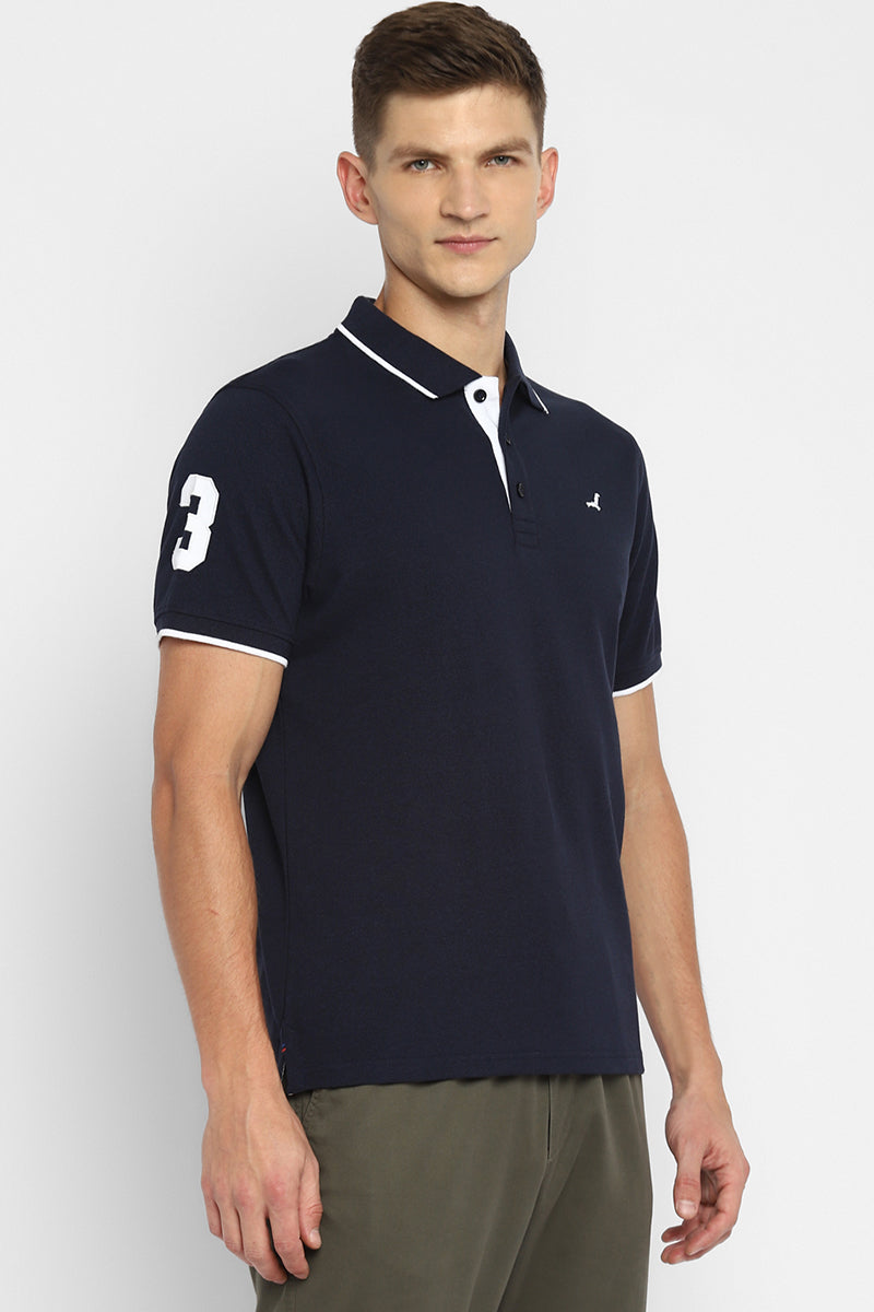 Men's Polo Half Sleeves T-Shirt - Navy Melange