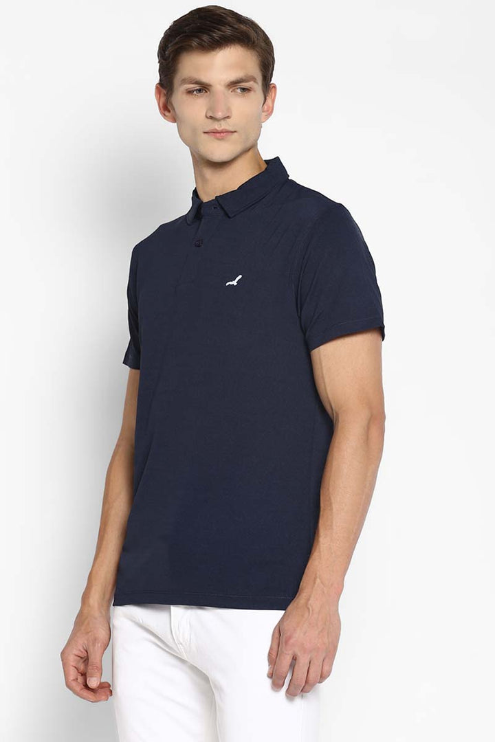 Men's Half Sleeves Sports Polo T-Shirt - Dark Blue