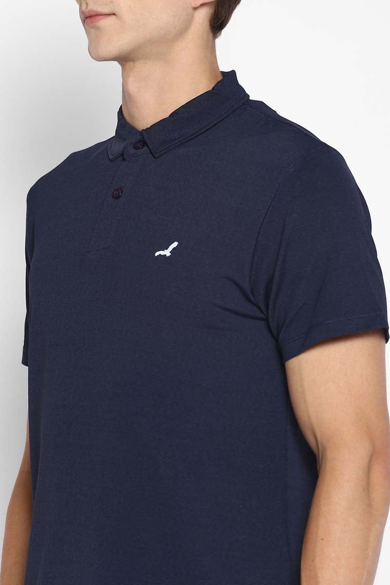 Men's Half Sleeves Sports Polo T-Shirt - Dark Blue