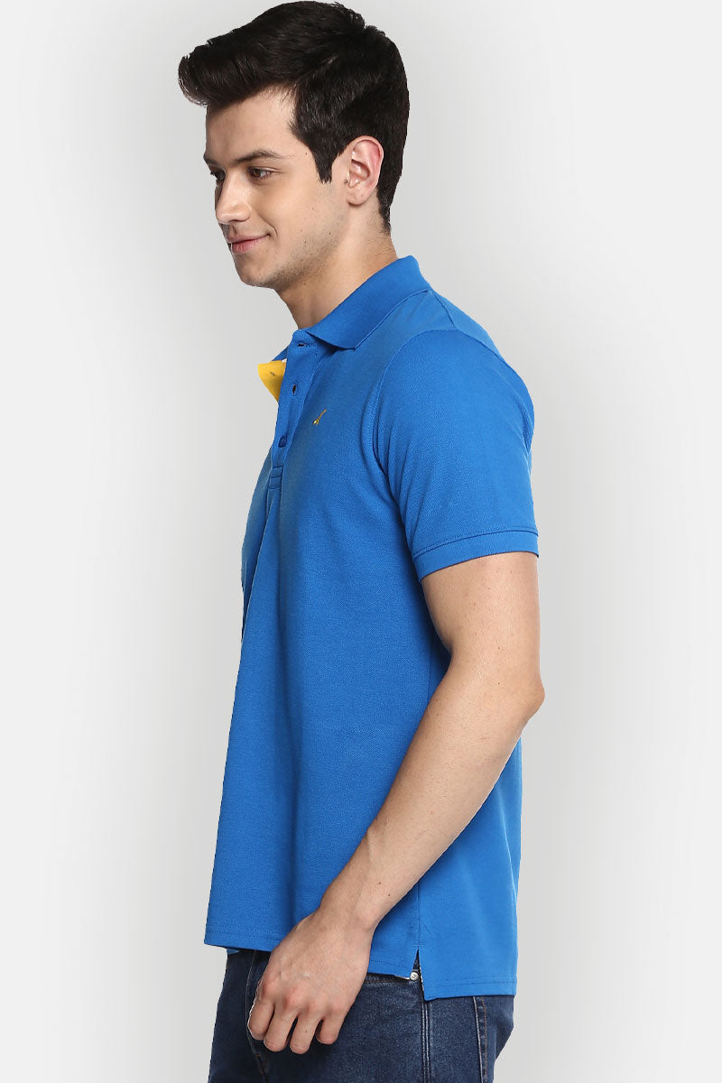 Men's Polo Collar T-Shirt - Royal Blue