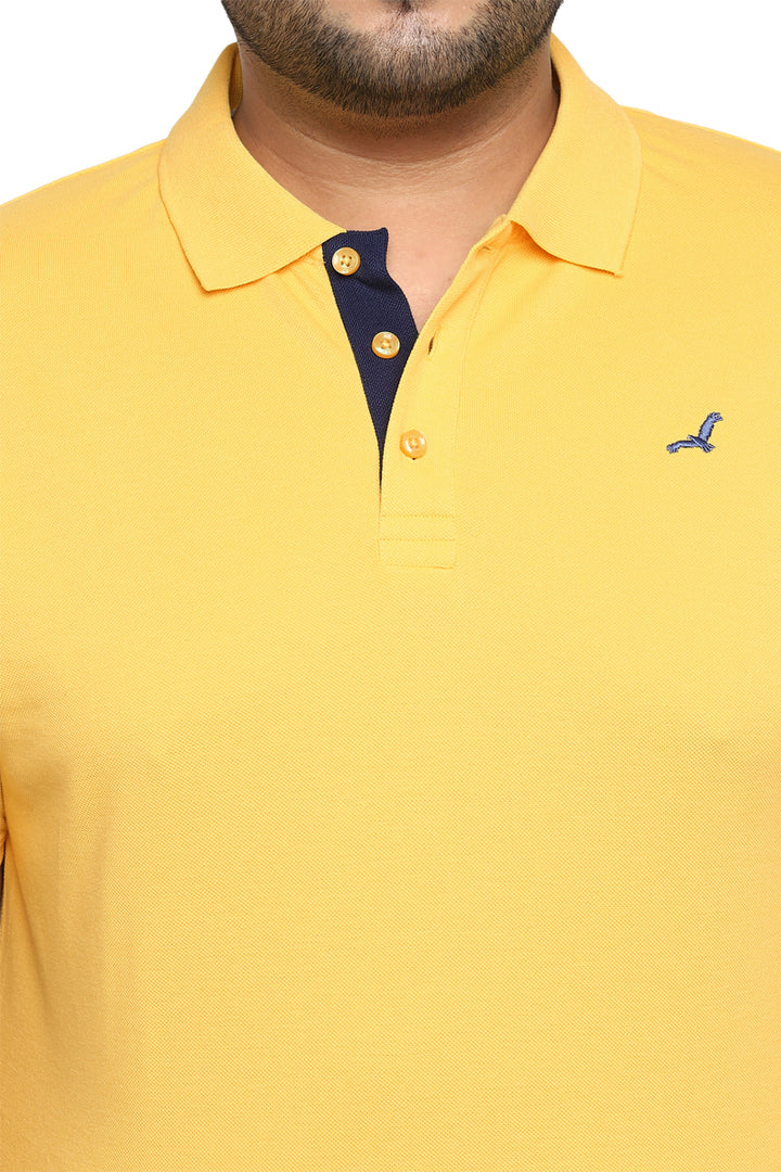 Polo Half Sleeves T-Shirt For Plus Size Men - Aspen Gold