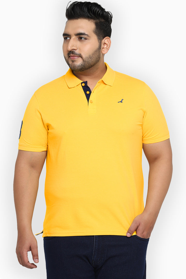 Polo Half Sleeves T-Shirt For Plus Size Men - Amber