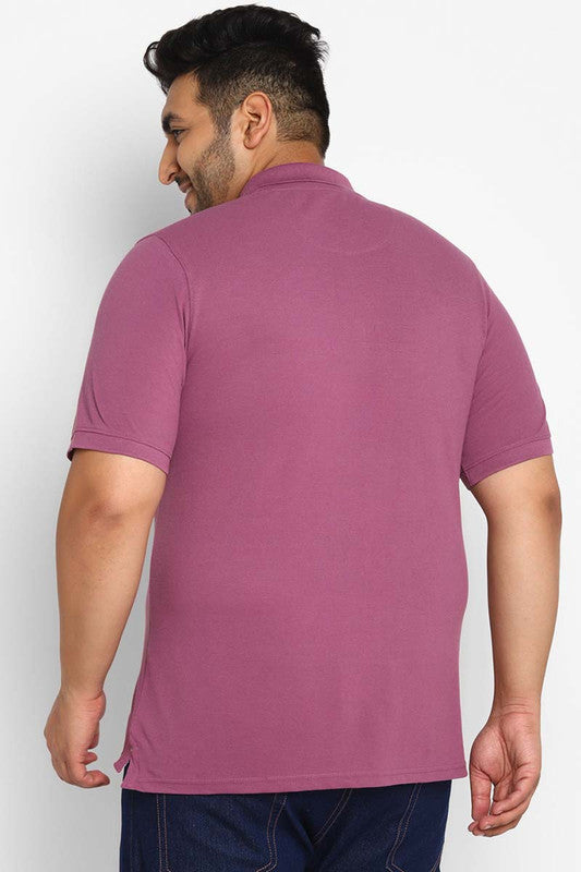 Polo Half Sleeves T-Shirt For Plus Size Men - Purple GumDrop