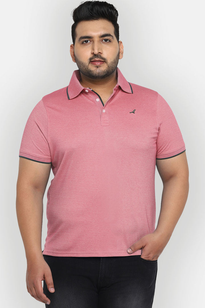 Men's Plus Size Polo Collar T-Shirt - Jester Red AC3045