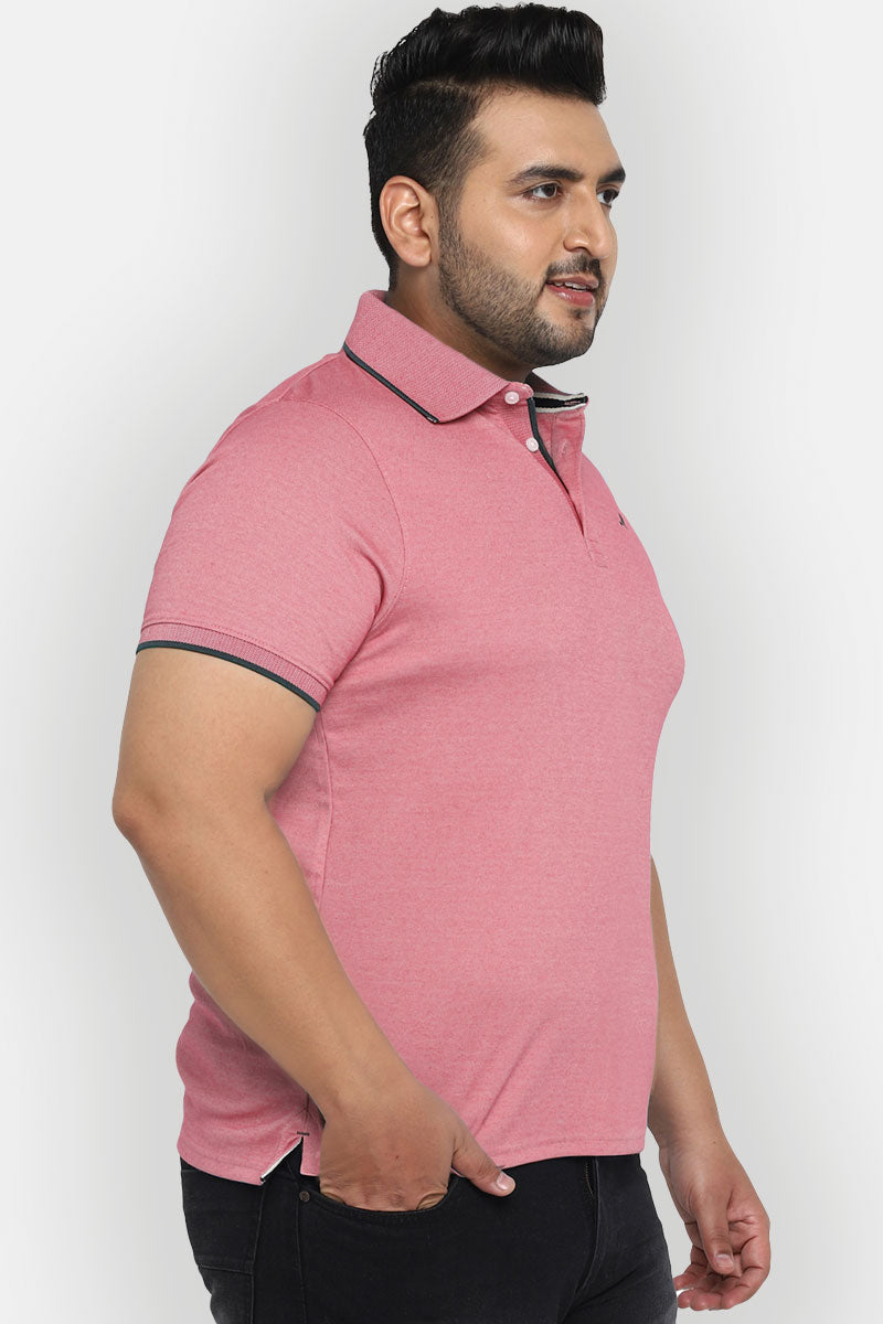 Men's Plus Size Polo Collar T-Shirt - Jester Red AC3045