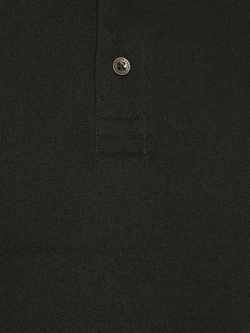 Cotton Poly Blend Men's Polo Collar Full Sleeves T-Shirt - Dark Olive