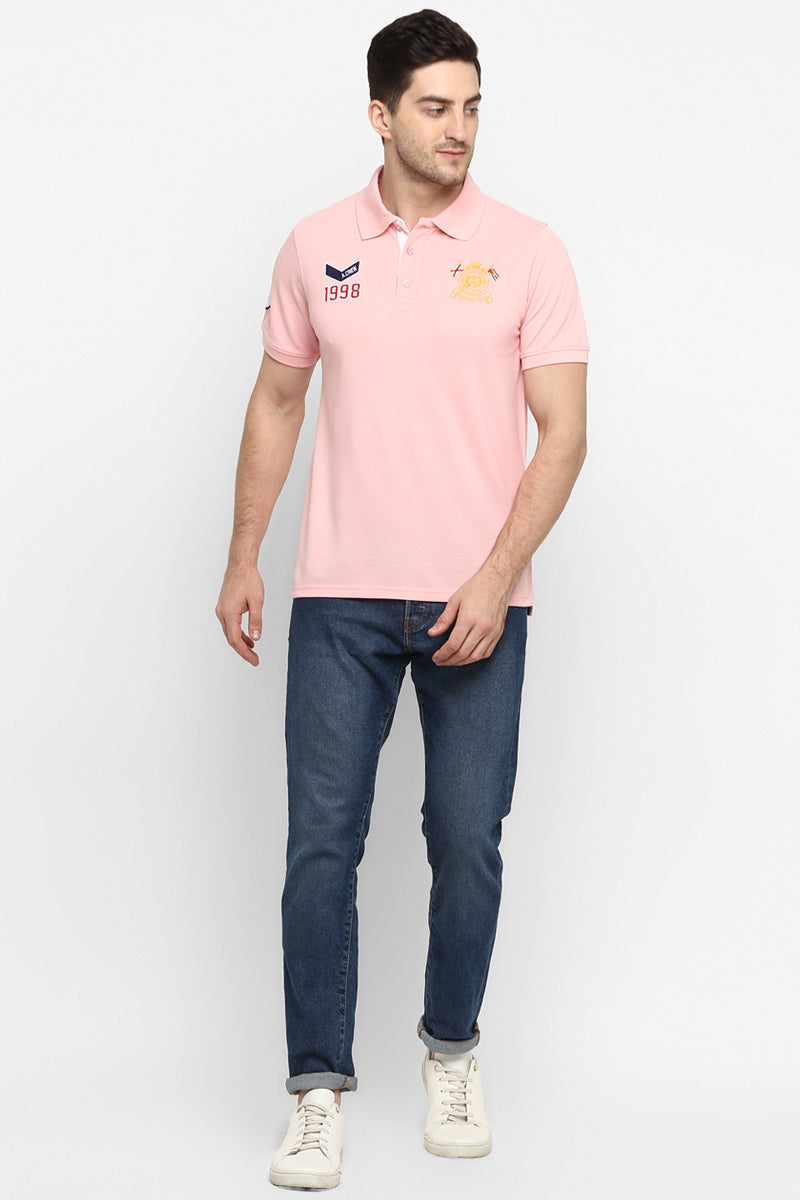 Men's Polo Collar T-Shirt - Pink