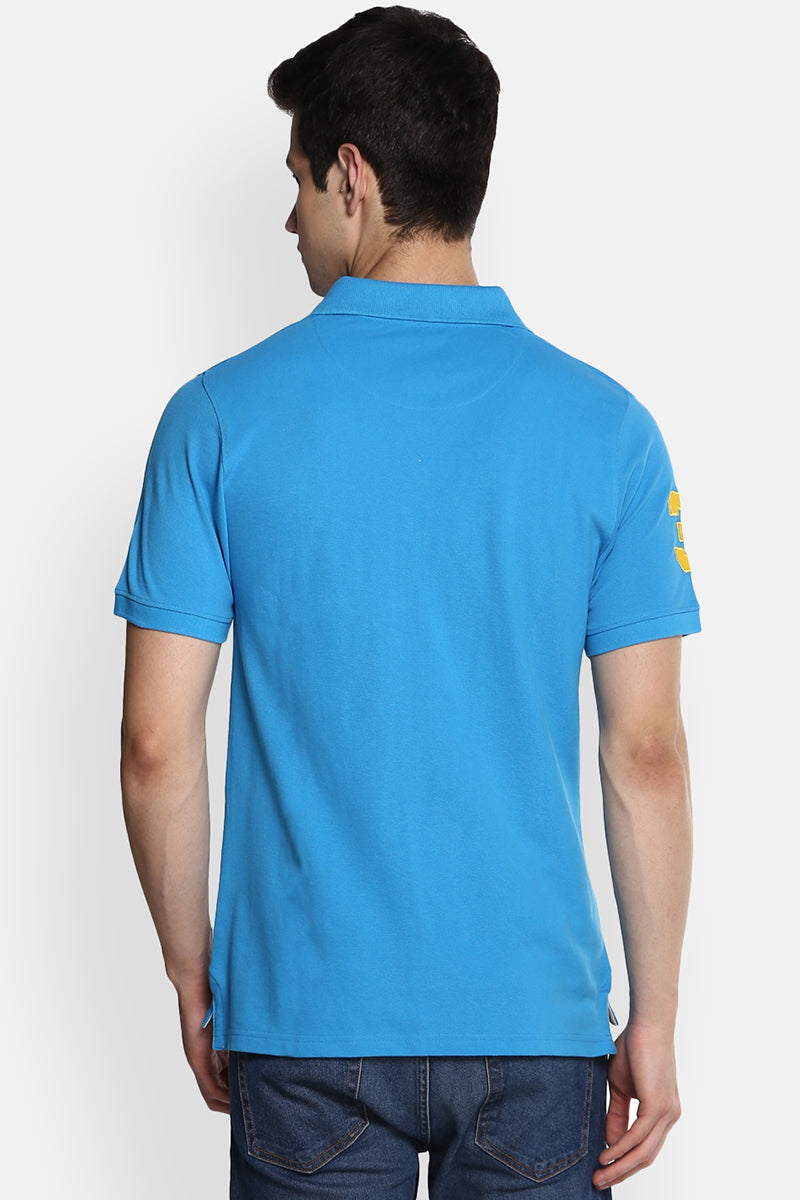 Men's Polo Collar T-Shirt - Dresden Blue