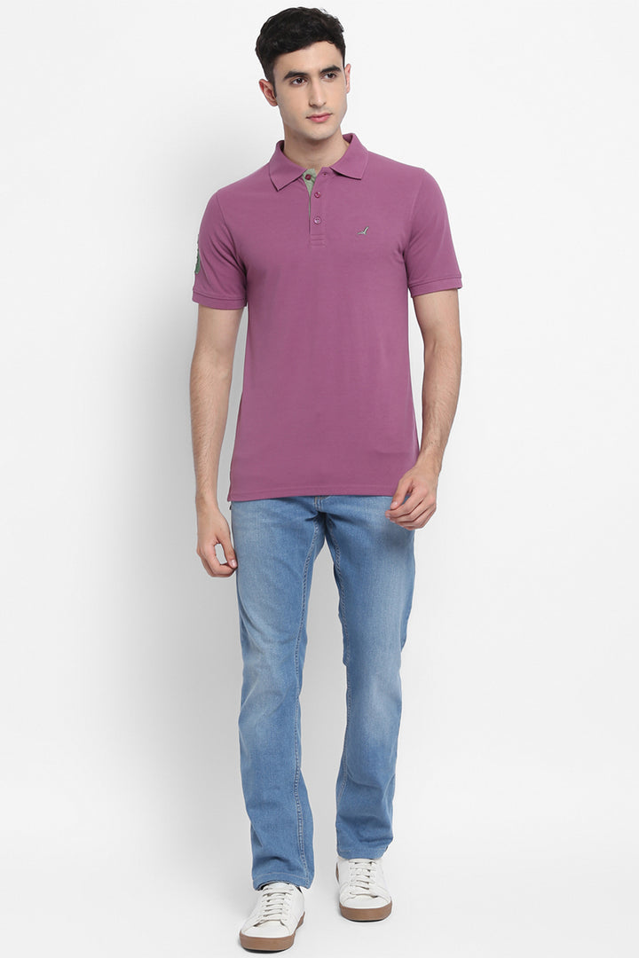 Men's Polo Collar T-Shirt - Purple Gumdrop