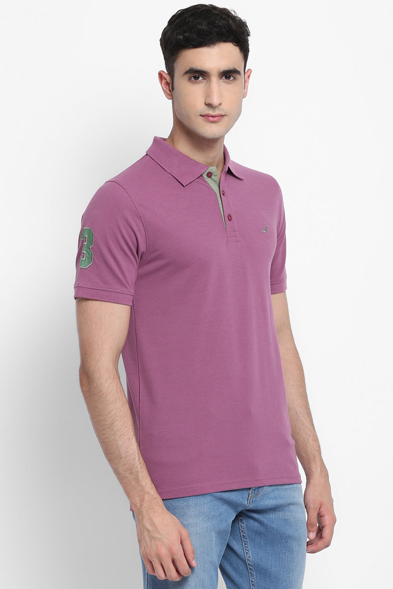 Men's Polo Collar T-Shirt - Purple Gumdrop