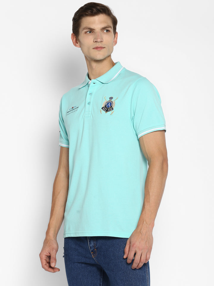 Men's Polo Half Sleeves T-Shirt - Aqua Splash