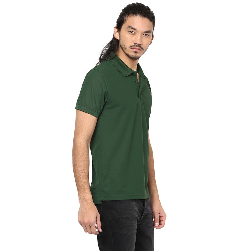 Men's Polo Collar T-Shirt - Dark Green