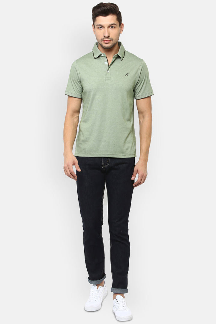 Men's Polo Collar T-Shirt - Pistachio