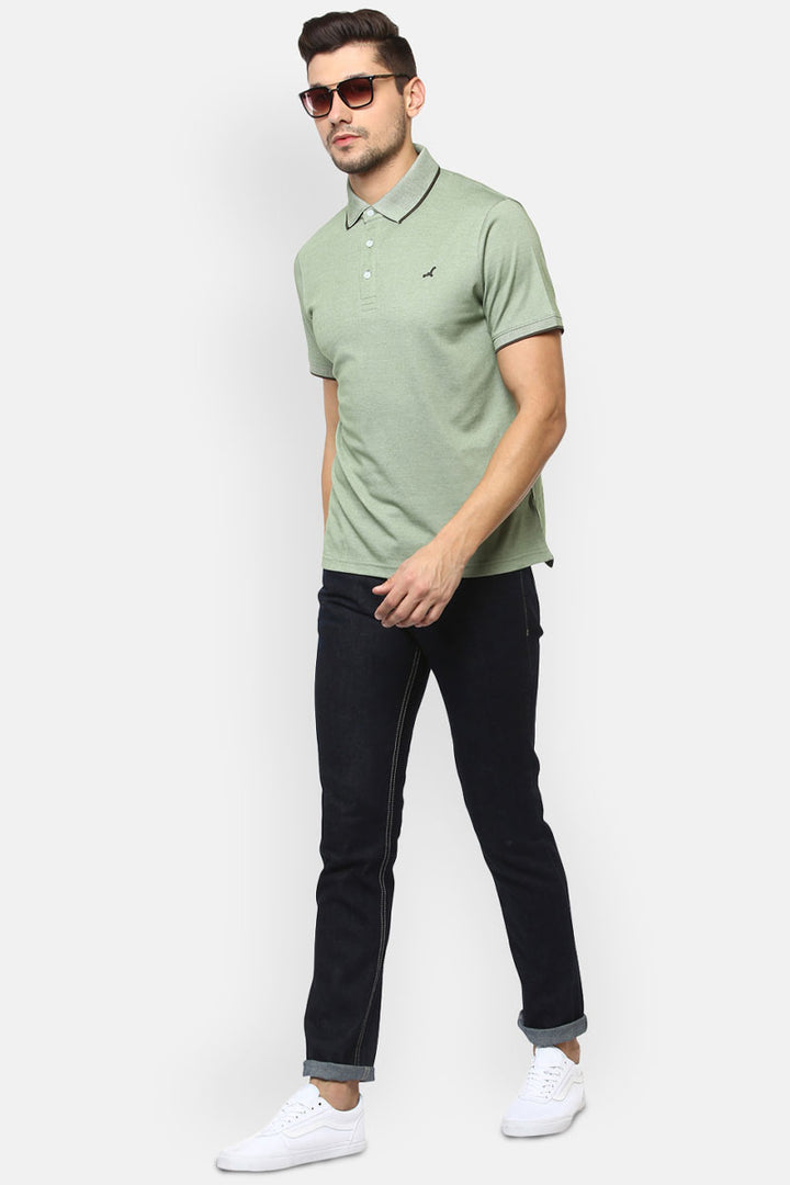 Men's Polo Collar T-Shirt - Pistachio