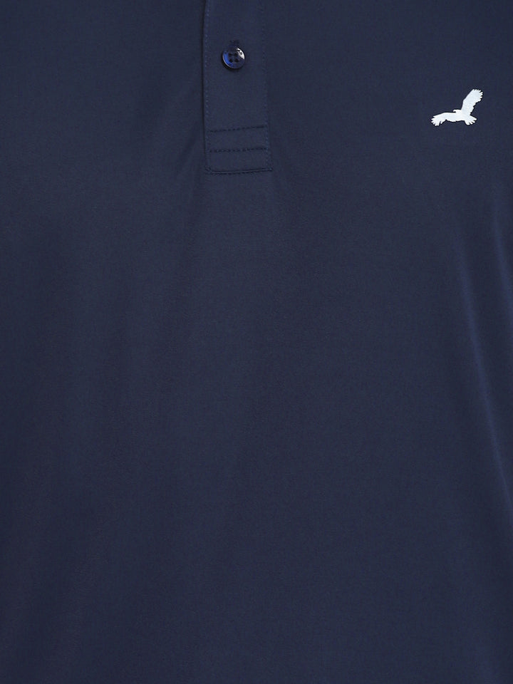 Kooltex Sports Polo T-Shirts For Men with Reflective Details - Navy Blue